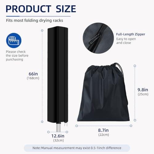 Detalle 2 de Lumora Rotary Washing Line Cover 420D Heavy Duty Waterproof (168x16x16 cm) for Brabantia Rotaries