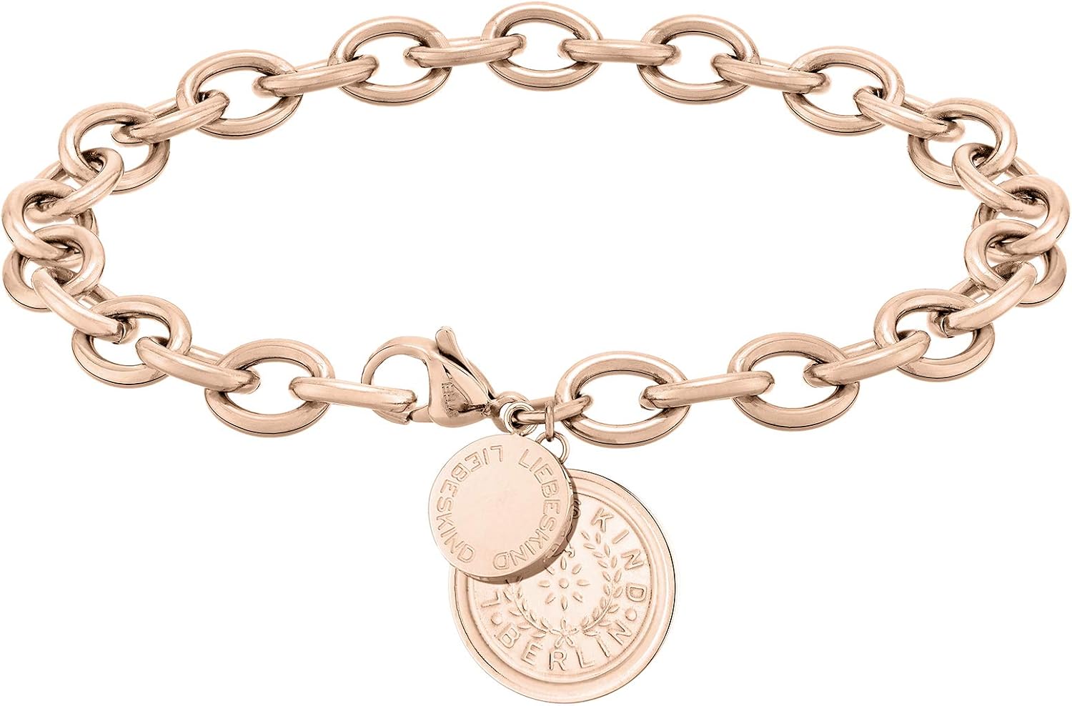 Detalle de LIEBESKIND BERLIN Damen Schmuck mit Coin Anhänger – Edelstahl-Coin Anhänger in Ketten, Armbändern und Ohrringen