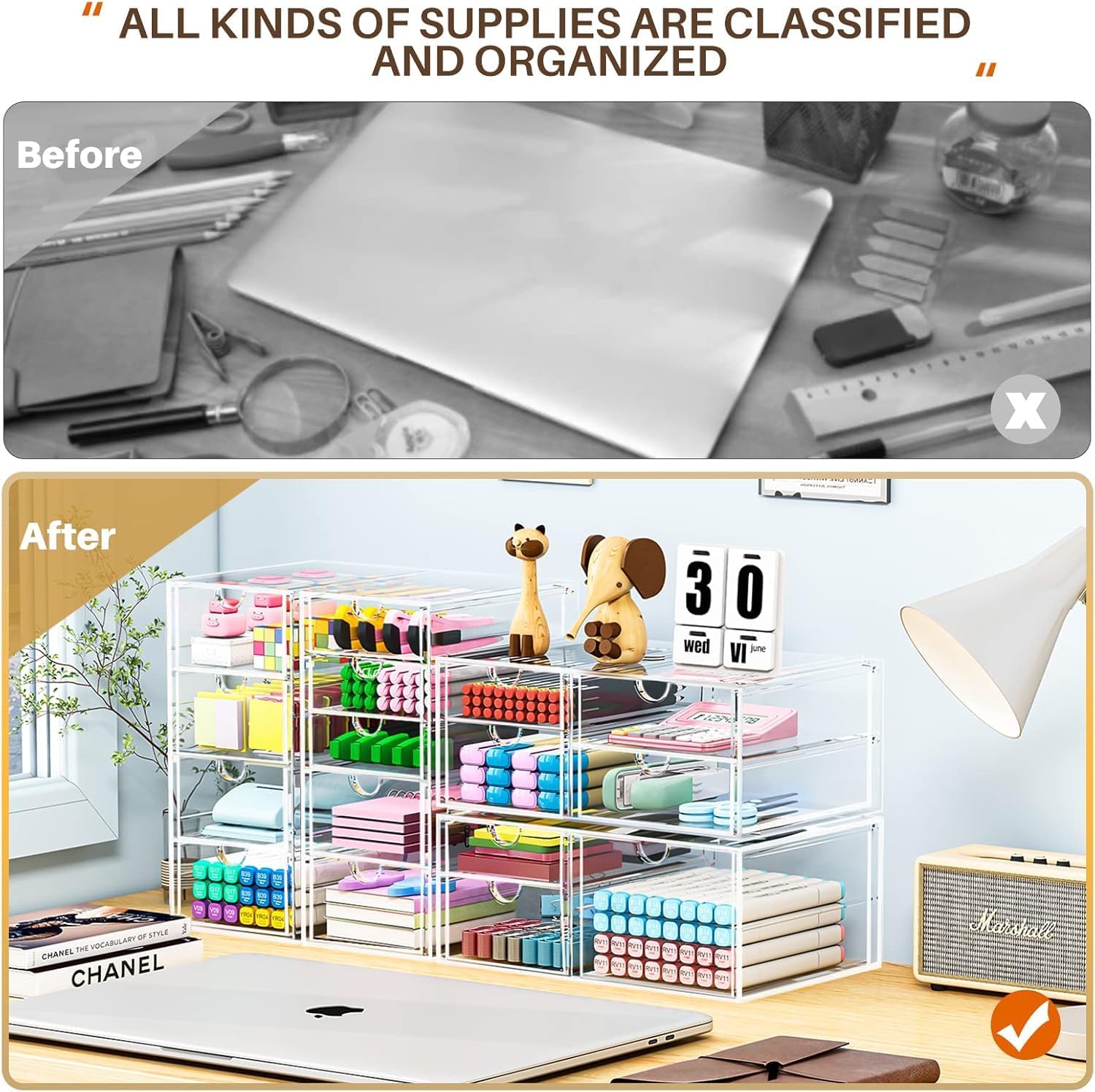 Thumbnail 4 de caktraie Makeup Organizer 16 Drawers