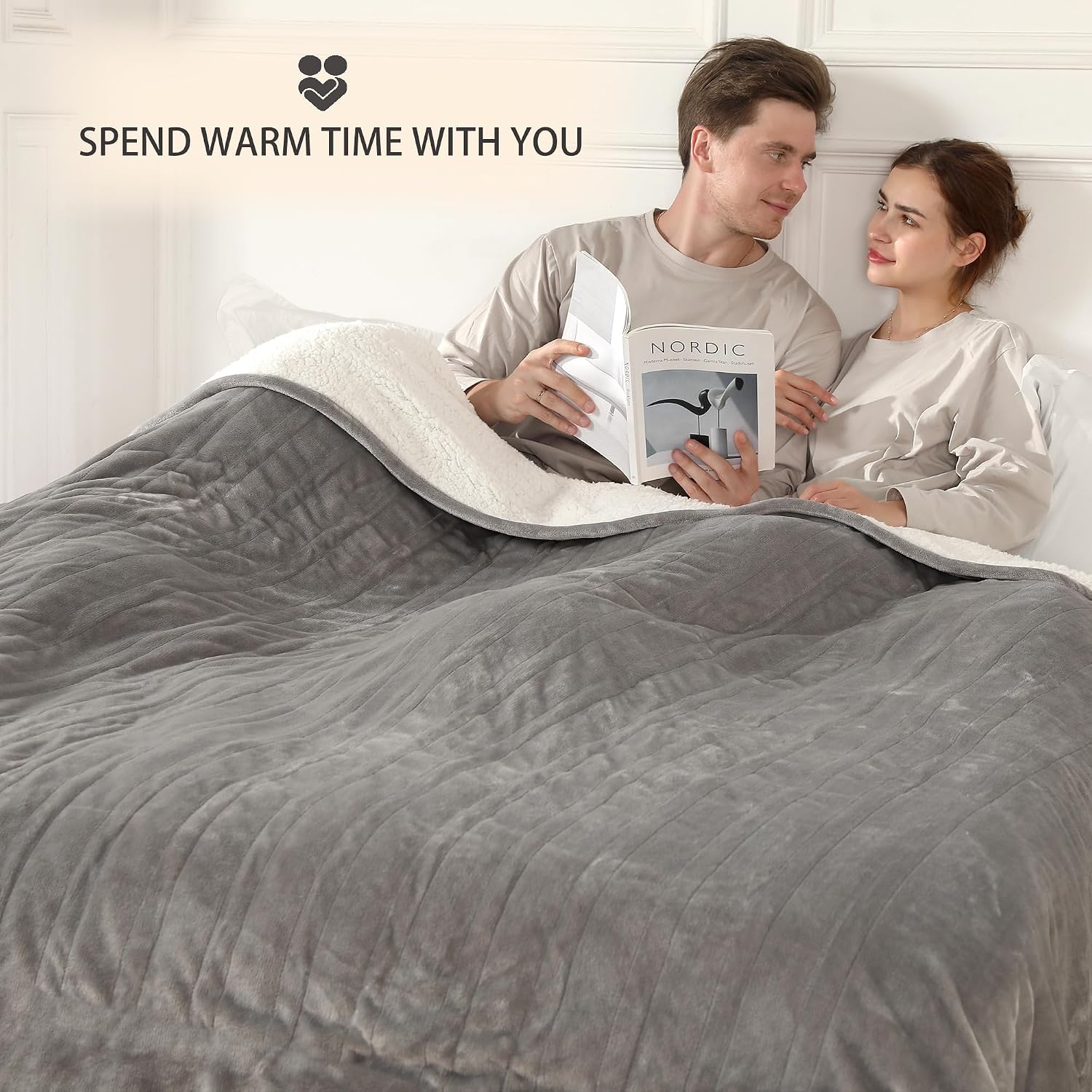Detalle 1 de ESTINGO YCDM-EB8490 Queen Heated Blanket, 84 x 90 in, Dual Controls