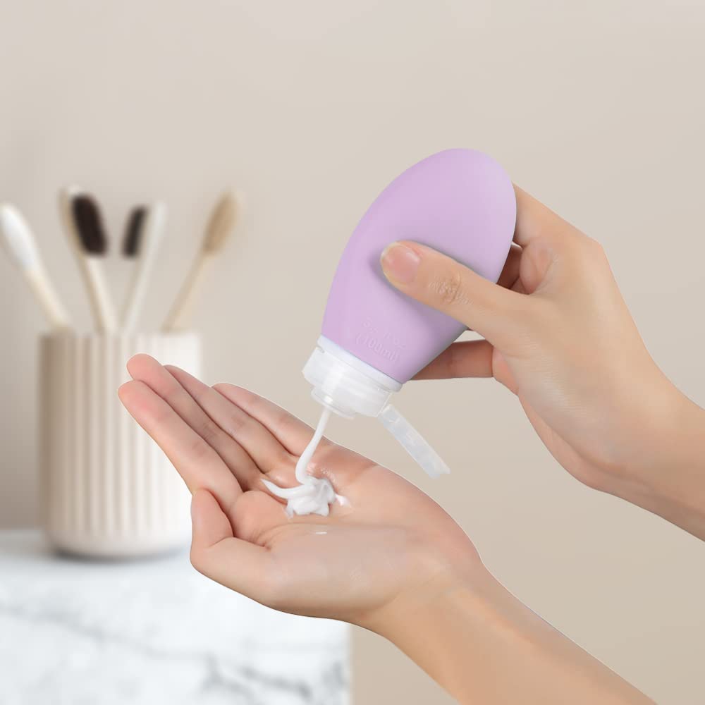 Detalle 2 de Opret 100 ml Silikon Reiseflaschen Set – 4 Stück, auslaufsicher, BPA-frei, TSA-geprüft