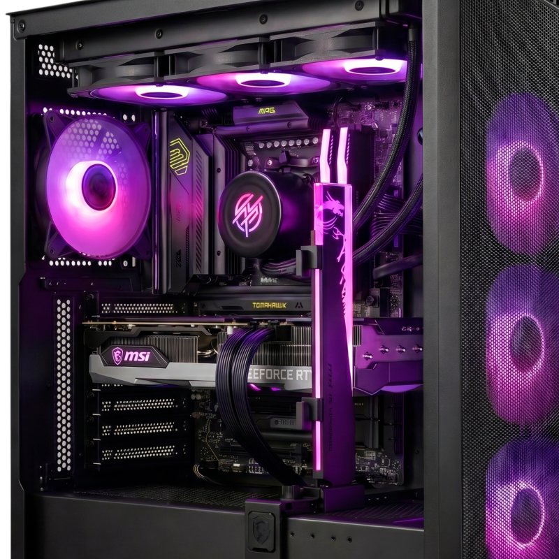 Detalle de Epical-q Dragonclaw Silver IV: Ryzen 7 9850x3d, 48 GB, 2 TB NVMe, RTX 5080 y Windows 11 Pro