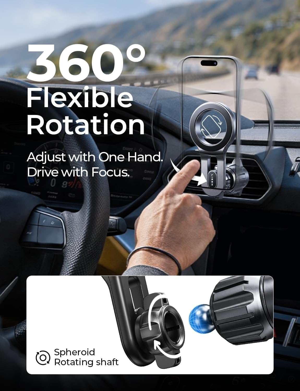 Thumbnail 5 de LISEN MagSafe Car Mount 2026 for iPhone