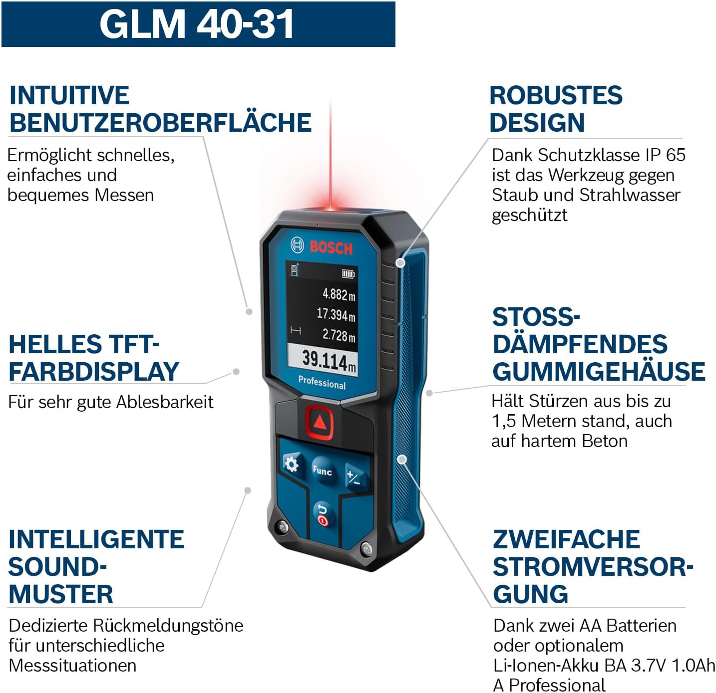 Detalle de Bosch GLM 40-31 Laser-Entfernungsmesser 1,5 m đ