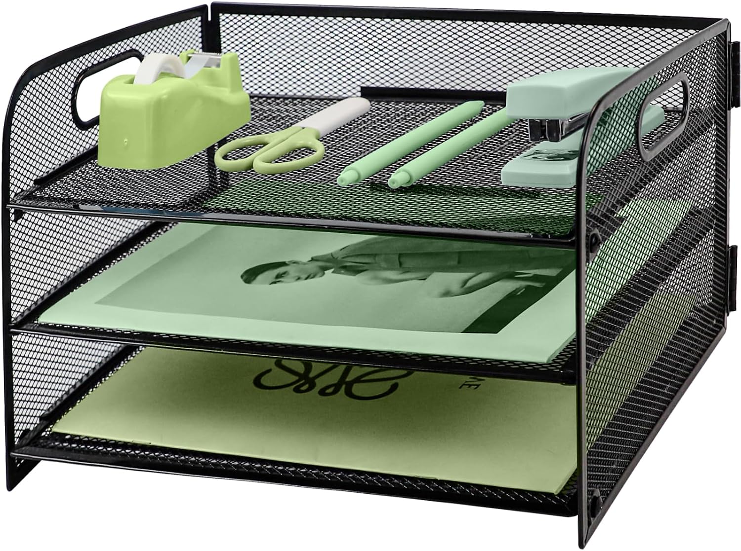 Detalle de Paper Letter Tray with Handle 3 Tier