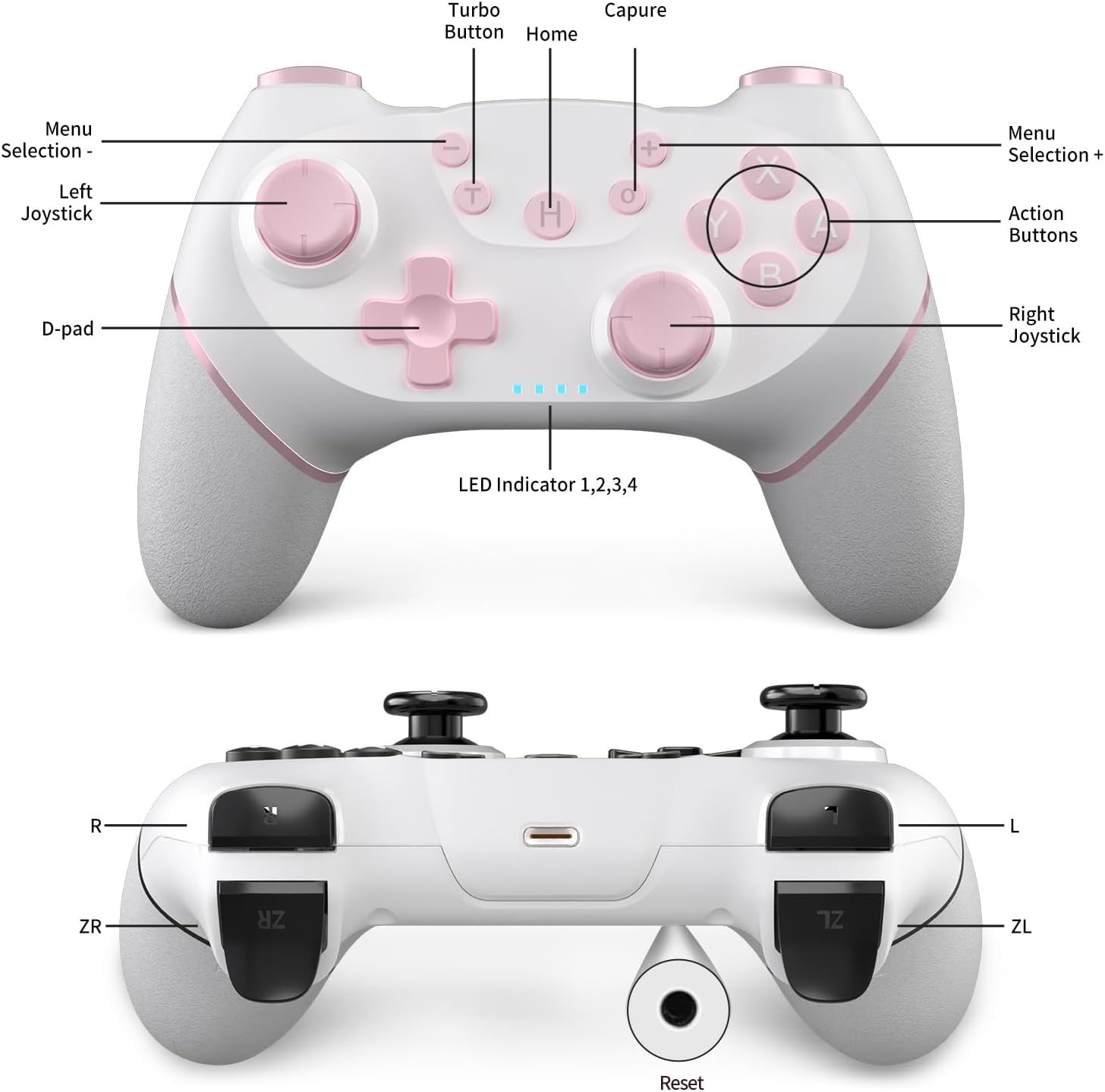 Detalle 2 de AceGamer Mando inalámbrico para Switch 2, pack 2