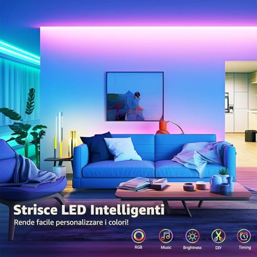 Thumbnail 2 de Striscia LED RGB 15 Metri di Goffii per Camera da Letto — Luci Multicolore e Facili da Installare