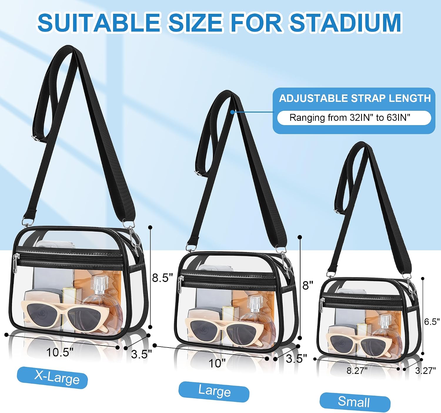 Thumbnail 2 de Clear Bag for Stadium Events - Stadium Approved Small Mini Clear Purse