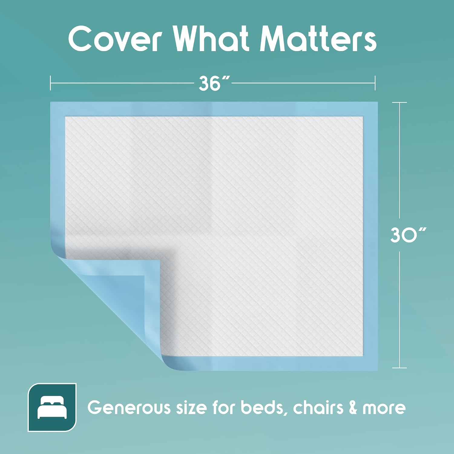Detalle 1 de Inspire INSDU3036-V50 Disposable Underpads, 30" x 36", 50 Count