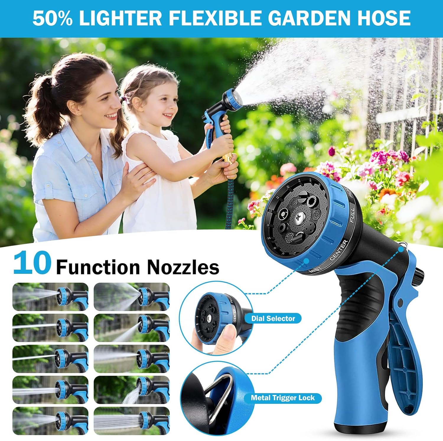 Detalle de Expandable Garden Hose - Upgraded 3-Layer Latex 50ft / 15m with Spray Gun