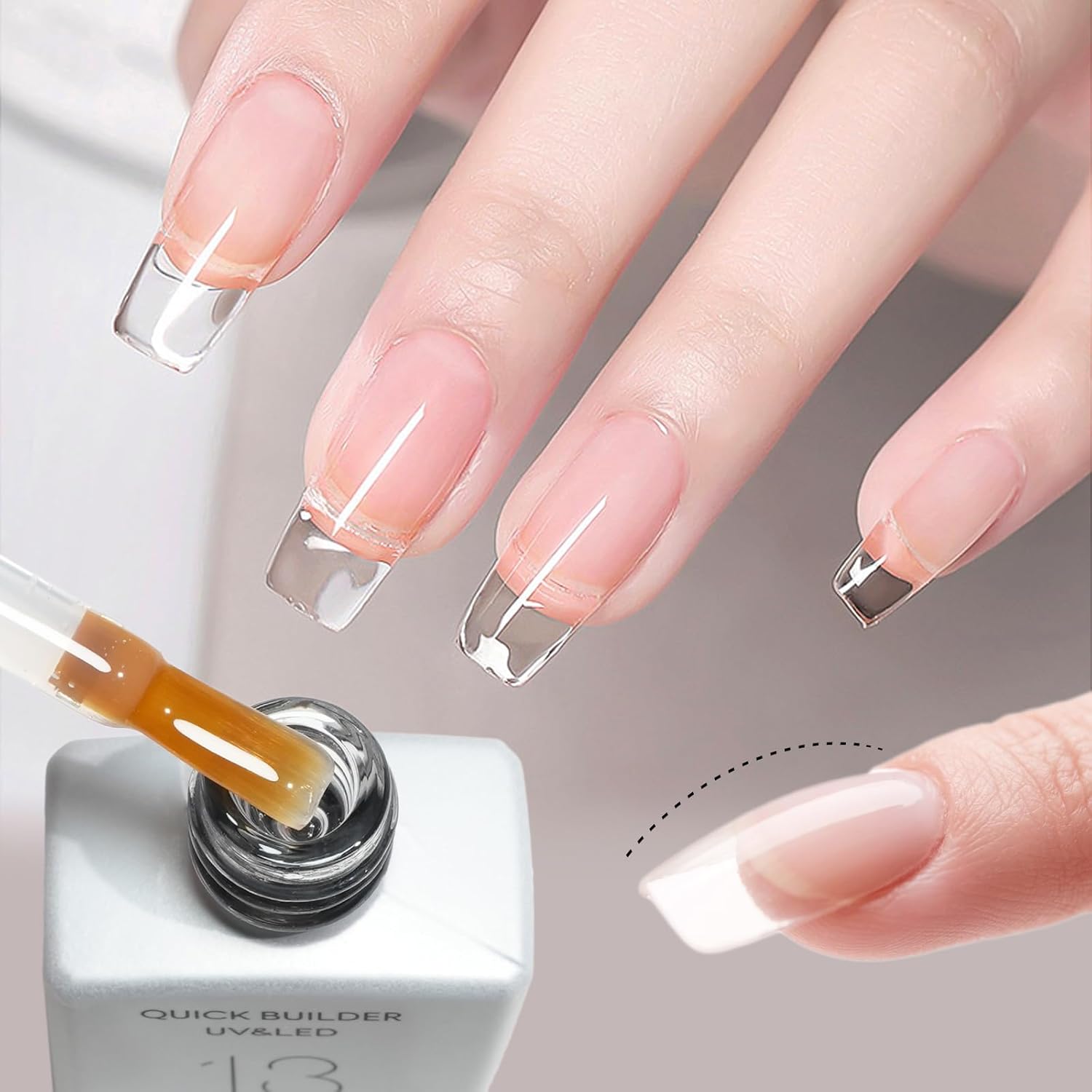 Thumbnail 2 de CANNI 6-Piece 9 ml Quick Builder Nail Gel Set: Clear, Milky White, Nude Pink & Jelly Shades