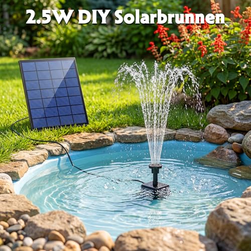 Thumbnail 8 de AISITIN Solarbrunnen 2,5 W DIY Teichpumpe mit 1,2 m Wasserleitung