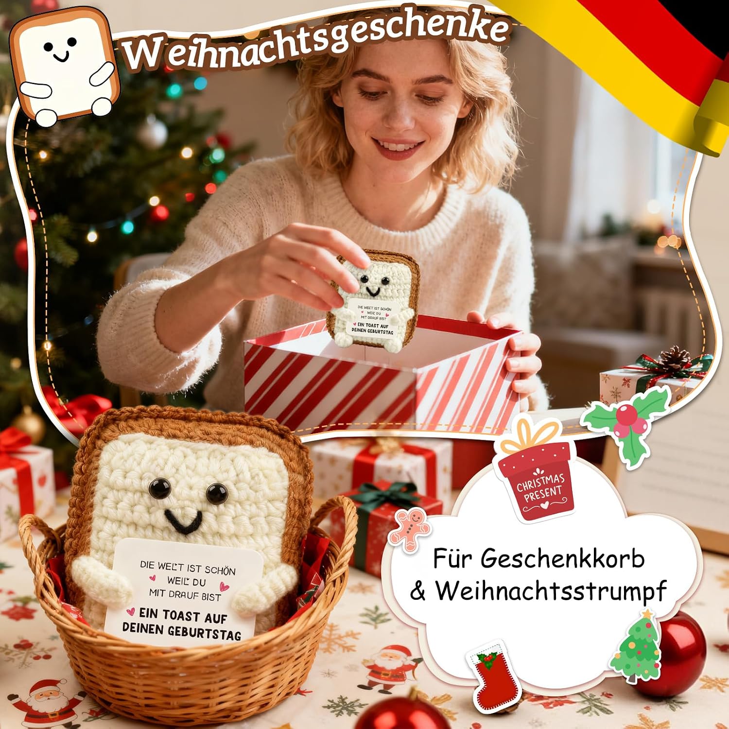Detalle 2 de Giftota Pocket Hug Toast Puppe als Geschenk