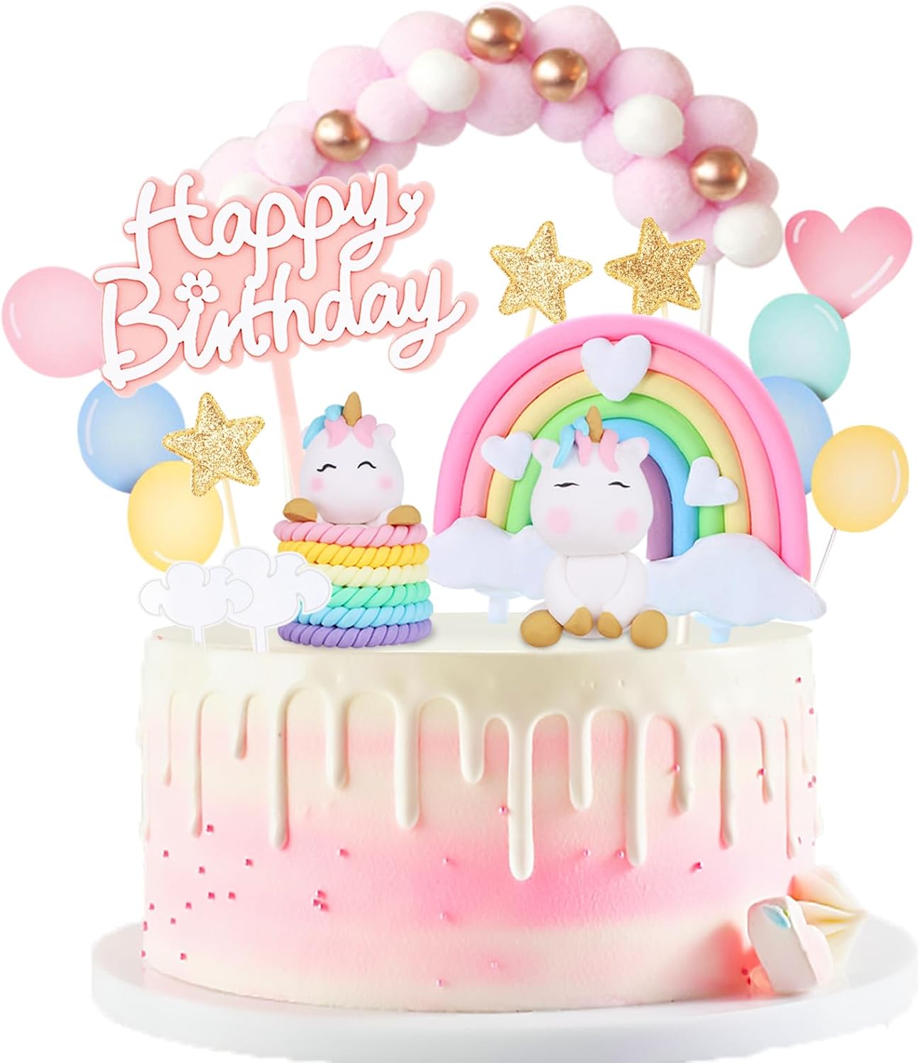 Detalle de AOTWAN Einhorn Tortendeko 21 Teile Kuchen