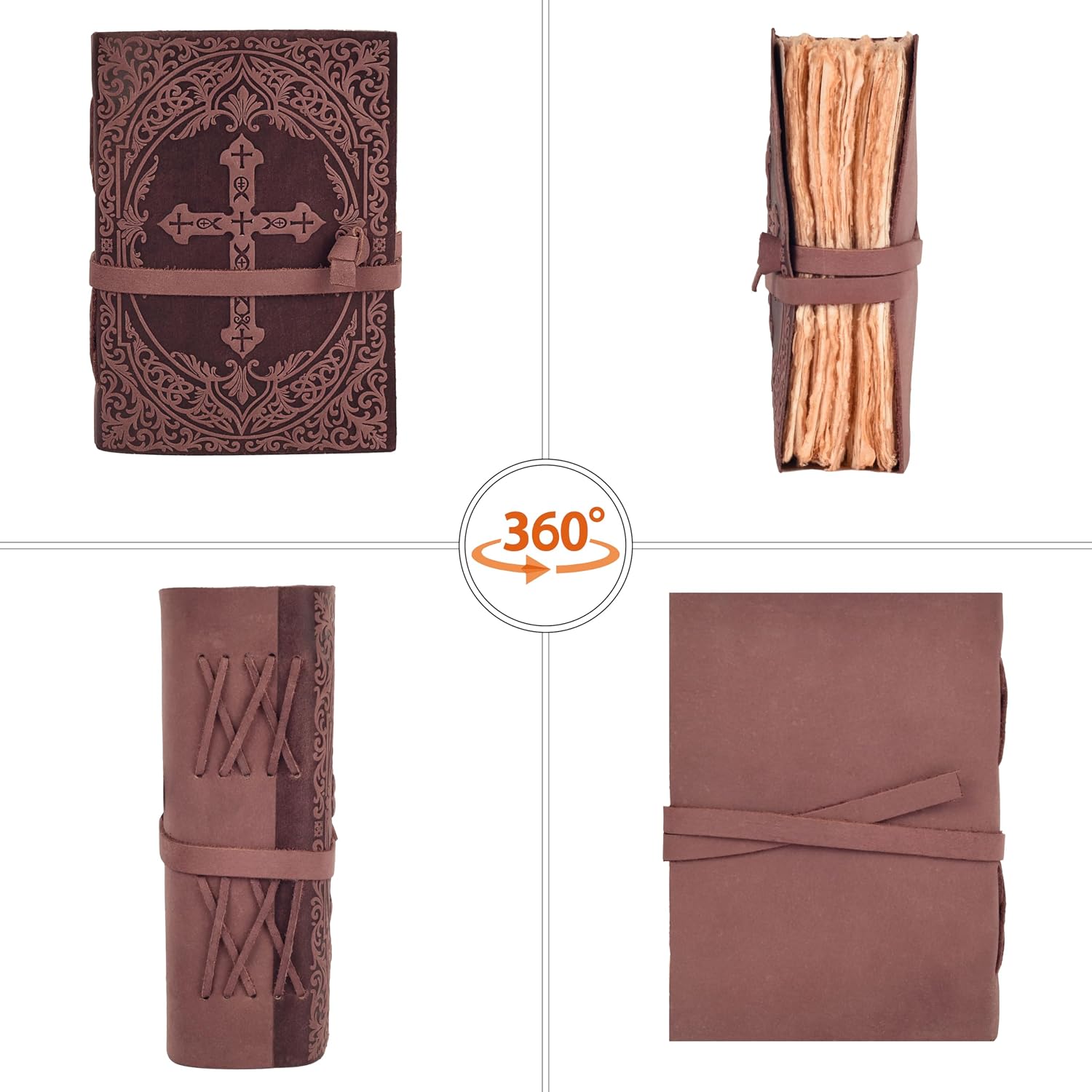Thumbnail 5 de LEATHER VILLAGE Christian Journal, Fuchsia 7 x 5-Inch Cross-Embossed Leather
