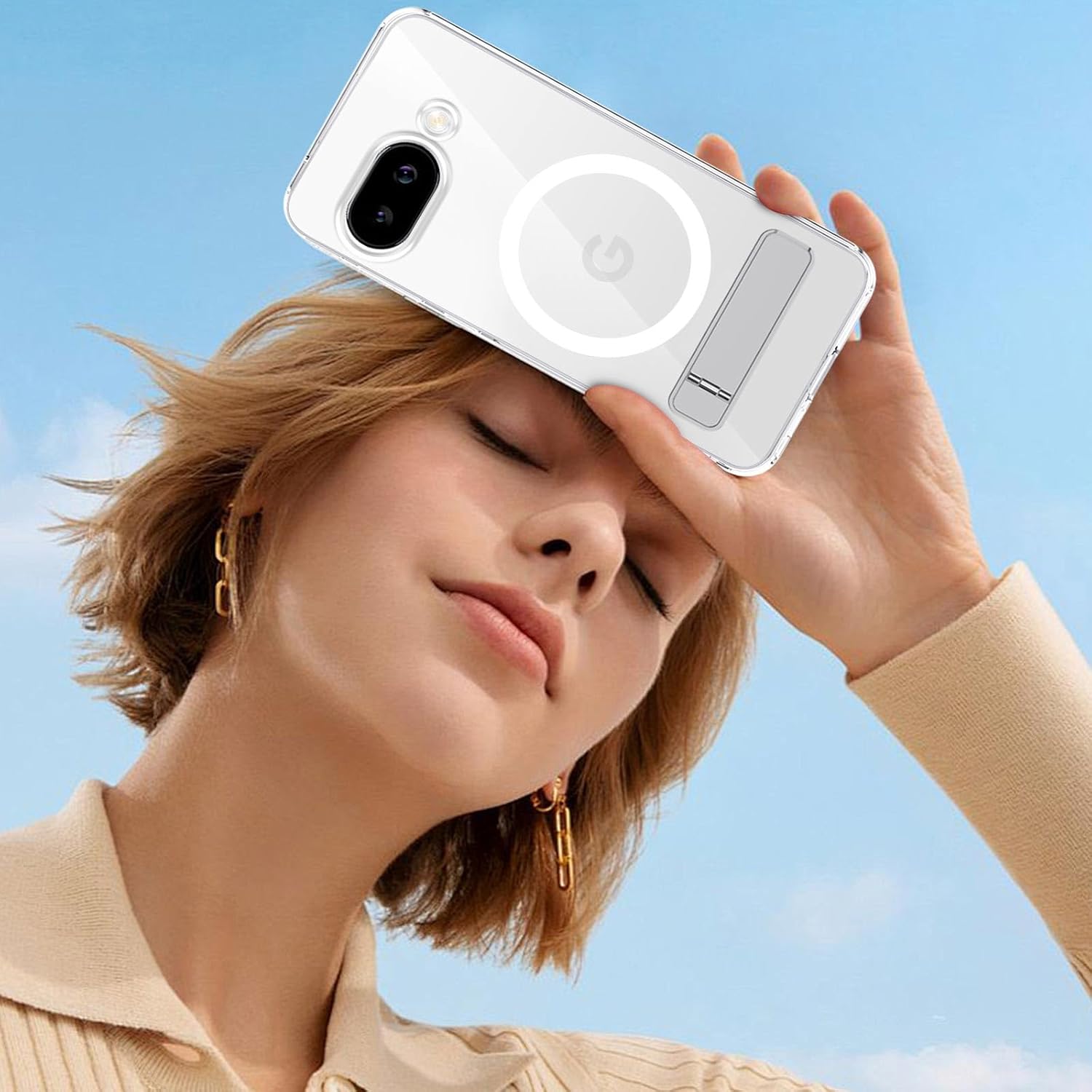 Thumbnail 6 de XTCASE Coque magnétique pour Google Pixel 10a avec support invisible et bumper antichoc - Clear