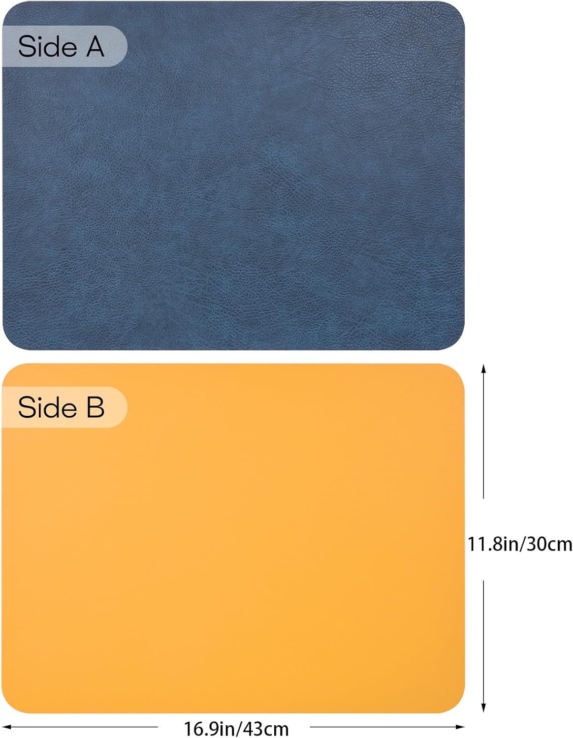 Thumbnail 1 de APLKER Set de Table en Cuir Lot de 6 – 43 x 30 cm, bleu et jaune