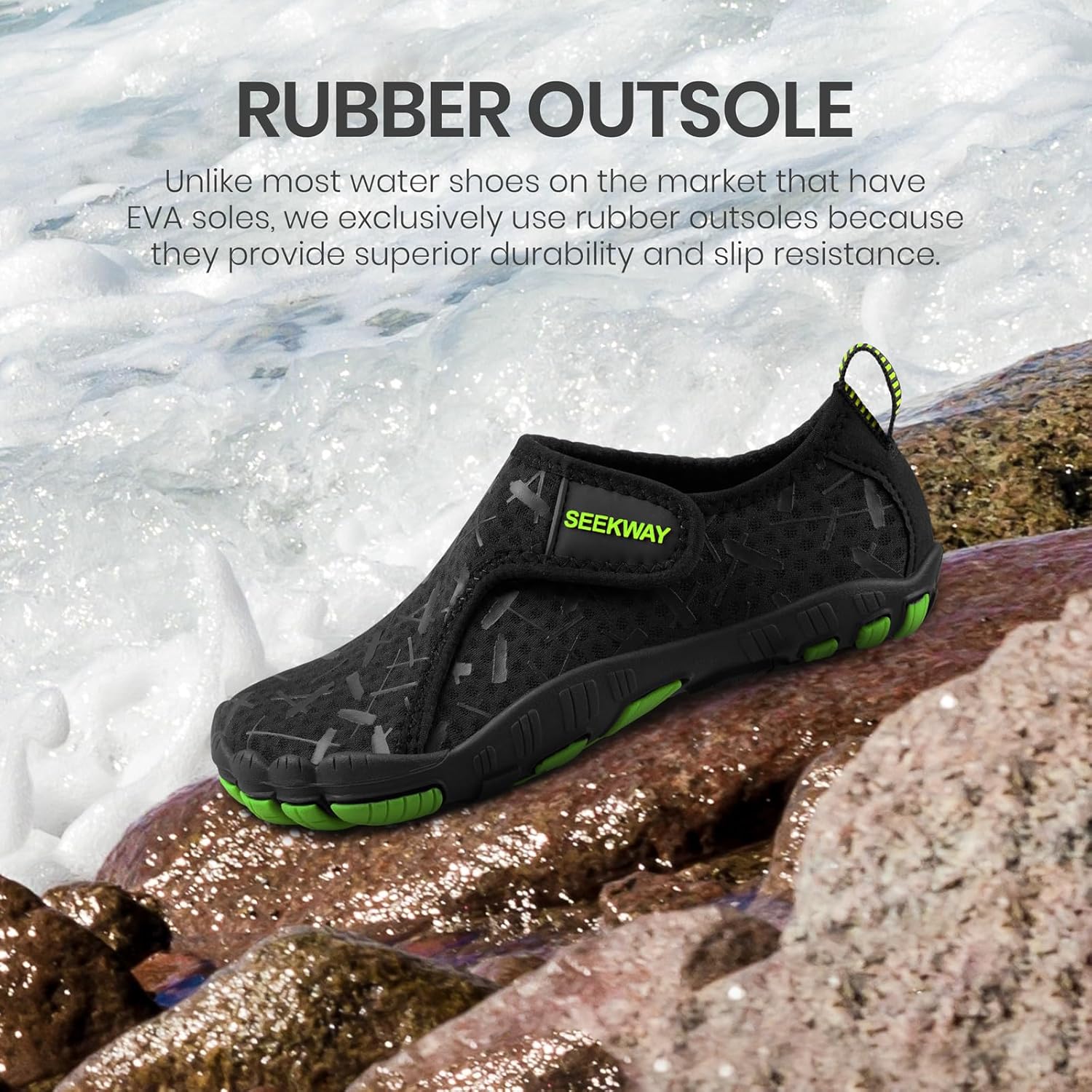 Detalle de SEEKWAY Kids Barefoot Water Shoes with Wide Toe Box, Quick-Dry Mesh and Non-Slip Outsole