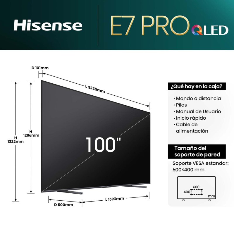 Thumbnail 3 de Hisense 100E7NQ PRO TV 📺 QLED 4K Gaming con AMD FreeSync