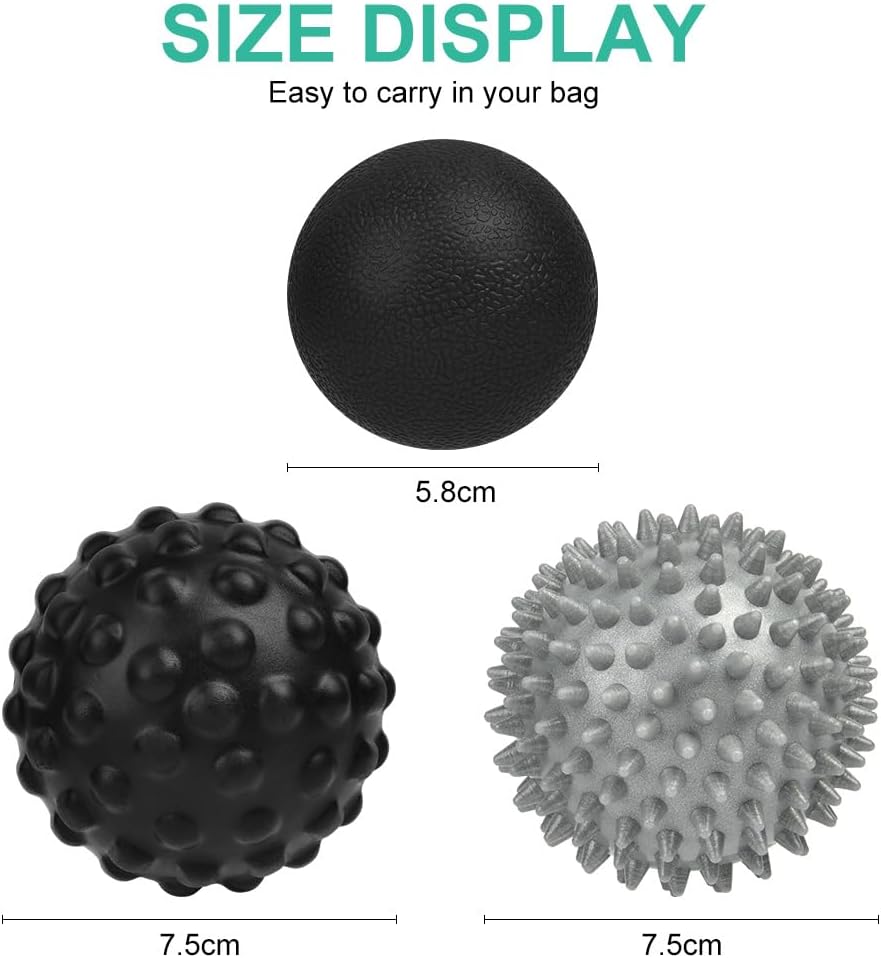 Thumbnail 1 de URAQT set da 3 palline massaggianti per automassaggio muscolare (diametri 6,3 cm, 7,5 cm, 7,4 cm)