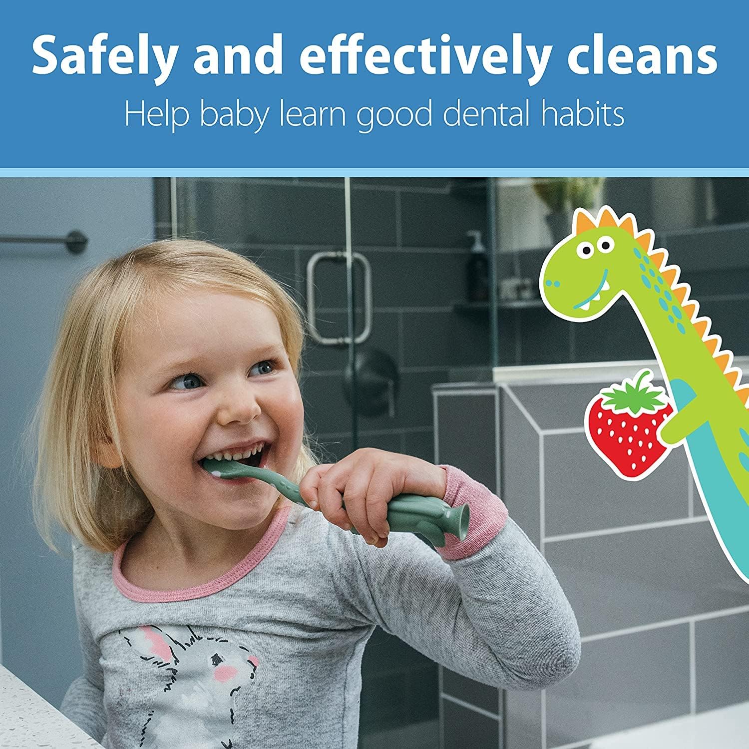 Detalle de Dr. Brown's Infant-to-Toddler Toothbrush & Giraffe Toothpaste Set