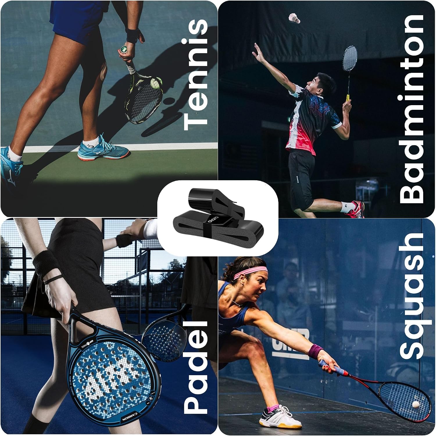 Detalle de Otaro Griffband Tennisschläger – rutschfest, schweißabsorbierend, 2er Set