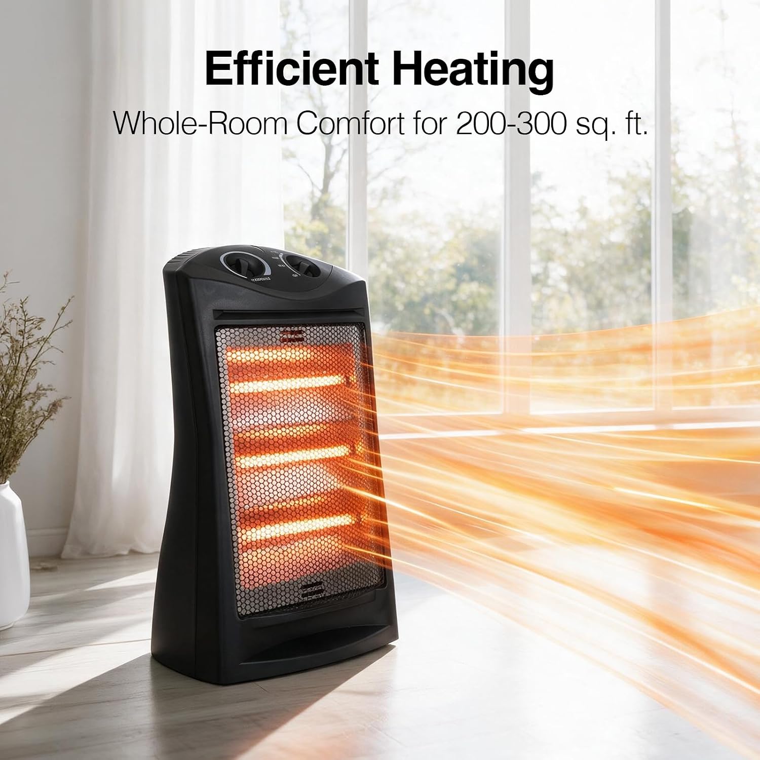 Detalle de Hykolity WHG-0607 1500W Quartz Tower Heater with 3 Heat Settings
