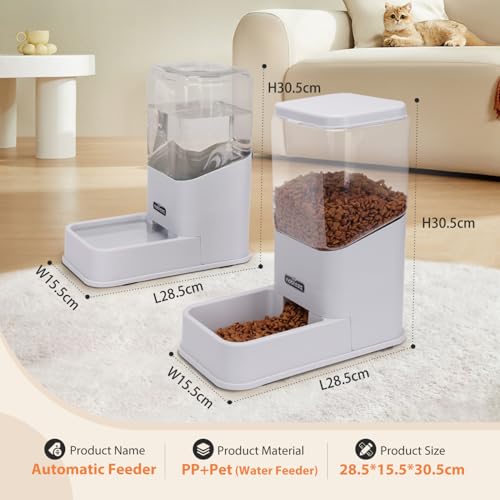 Thumbnail 1 de Nobleza Comedero automático y bebedero para gatos y perros con dispensador de agua de 3,8 L y comida (pack de 2)