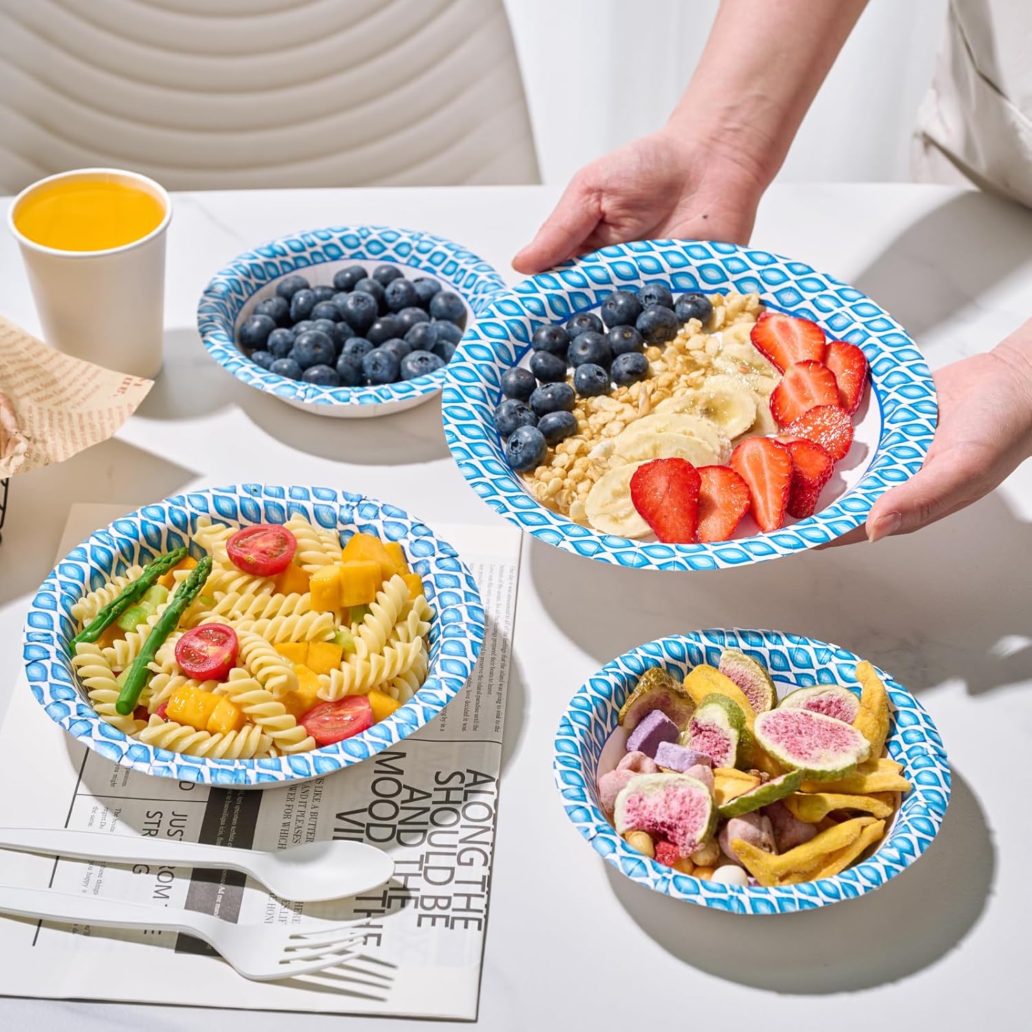Thumbnail 6 de MUCHII 12 Oz Paper Bowls — 200 Count, Disposable and Soak-Proof for Everyday Meals