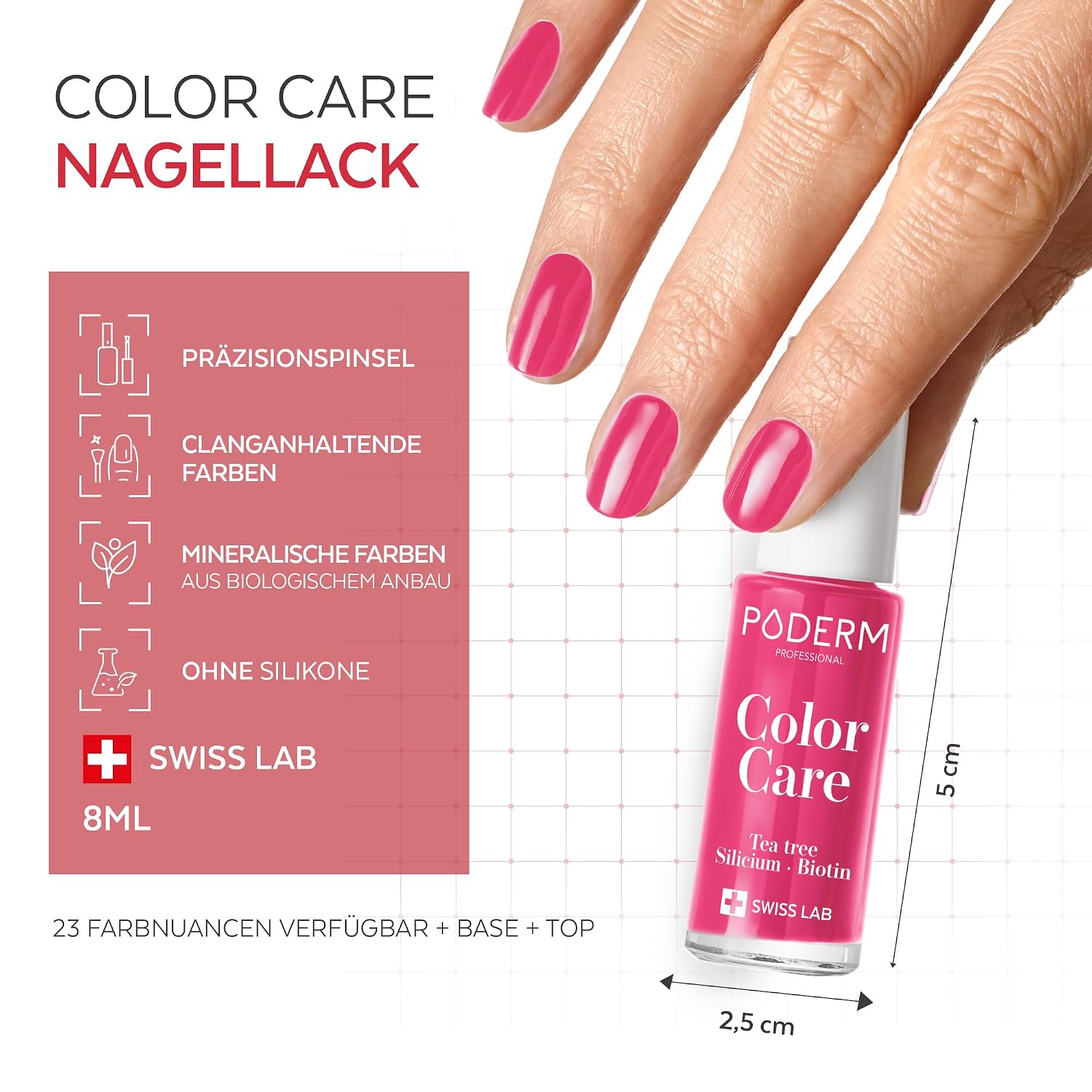 Thumbnail 4 de PODERM TEEBAUM-Nagellack Color Care Himbeere