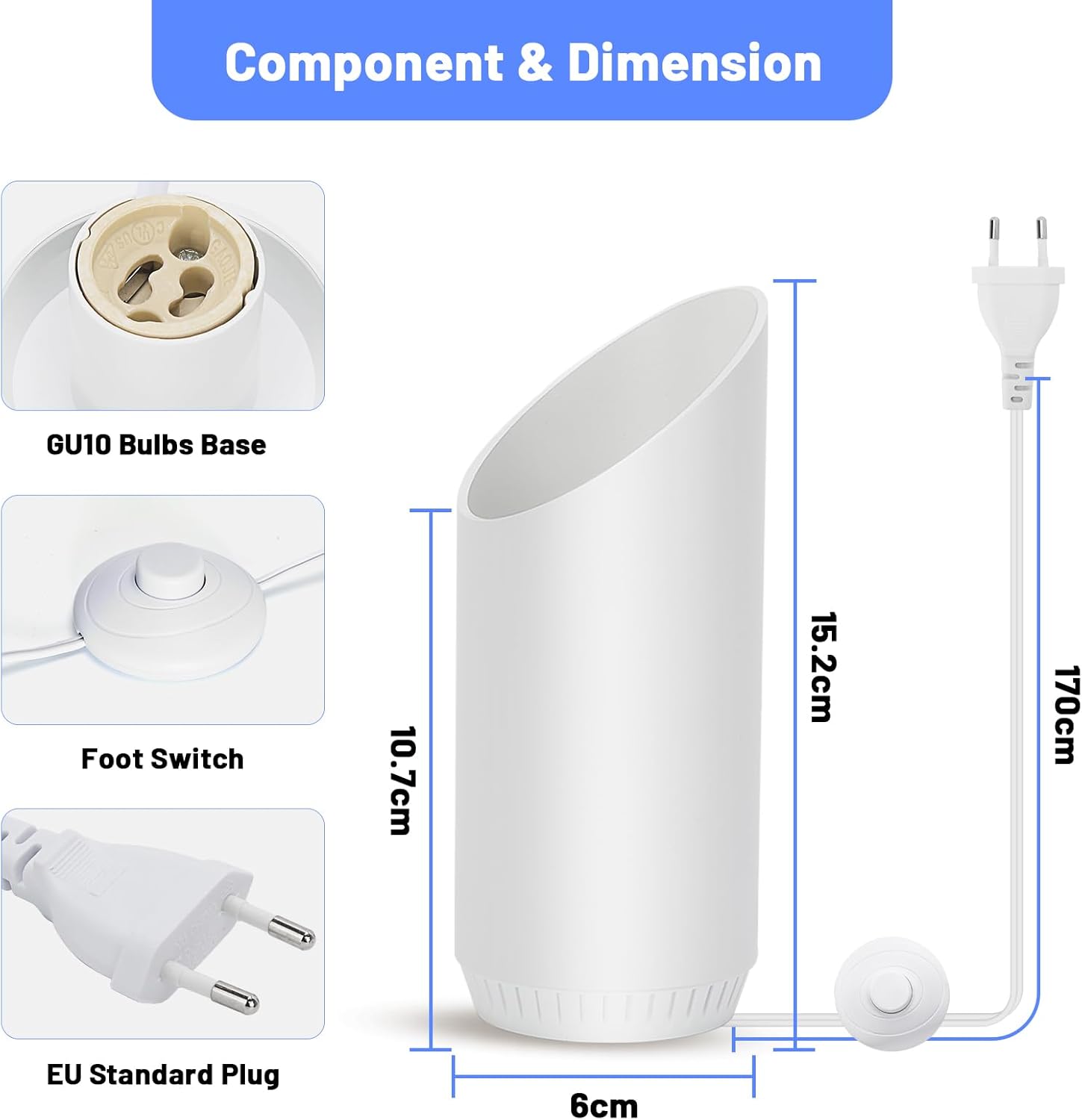 Thumbnail 6 de HUAEU LED Bodenstrahler – 6W Uplight Spot im 2er-Set, inklusive GU10 LED-Lampen, Warmweiß 3000K