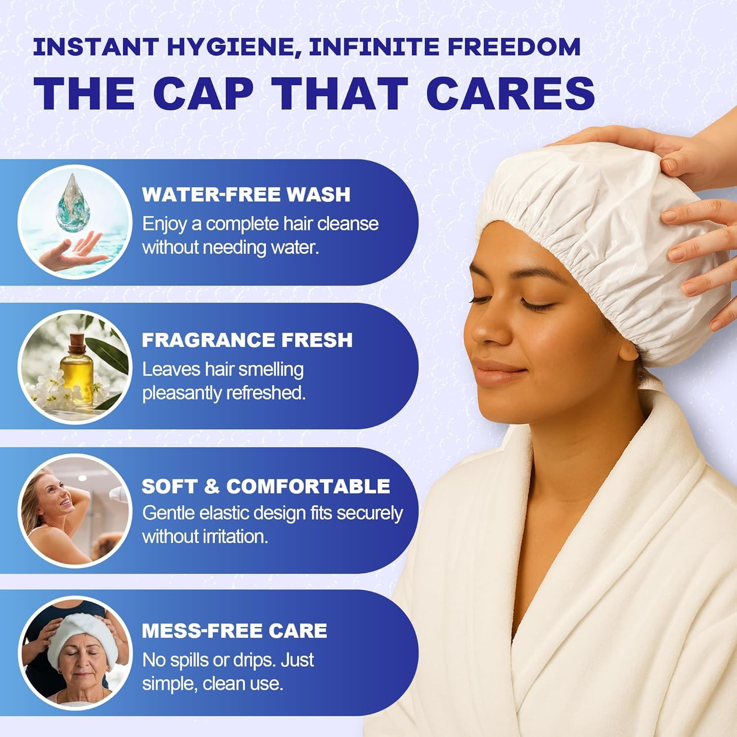 Thumbnail 4 de MedVance No Rinse Shampoo Cap: Rinse-Free Hair Cleaning for Caregiving