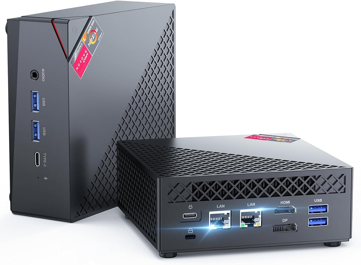 Detalle de NiPoGi AM06 PRO Mini PC – Leistungsstarker Ryzen 5 7430U, 16GB RAM, 512GB SSD, 4K Triple Display