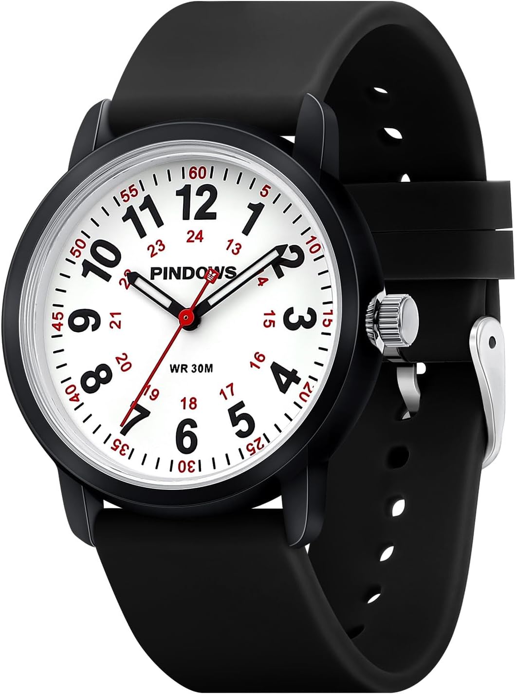 Detalle de Women Nurse Watch with Silicone Band – Luminous Dial, 38mm Case, Quartz Analog