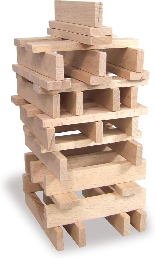 Detalle de Vilac 2134 Batibloc Classic – drewniany zestaw konstrukcyjny, 200 elementów