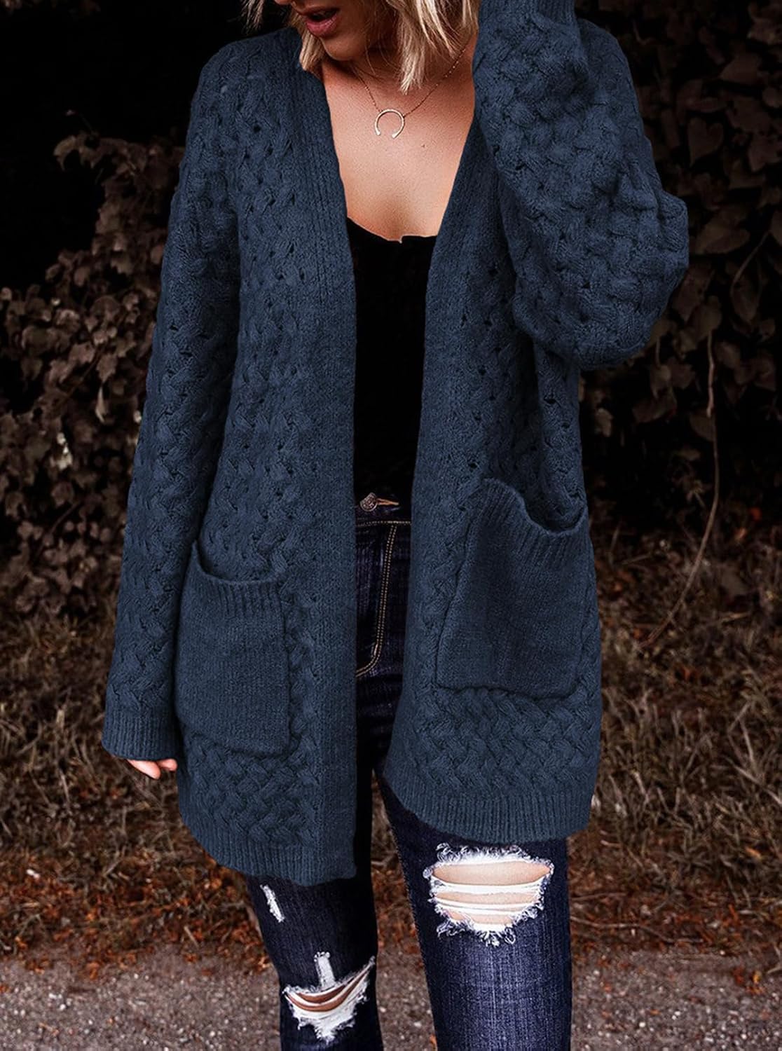 Detalle de Dokotoo Women's Cardigan Sweater, Cable Knit