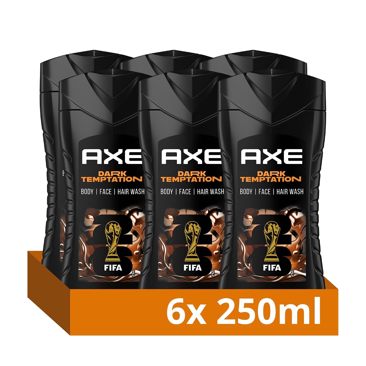Detalle de AXE 3-in-1 Duschgel & Shampoo Dark Temptation – 6x250 ml
