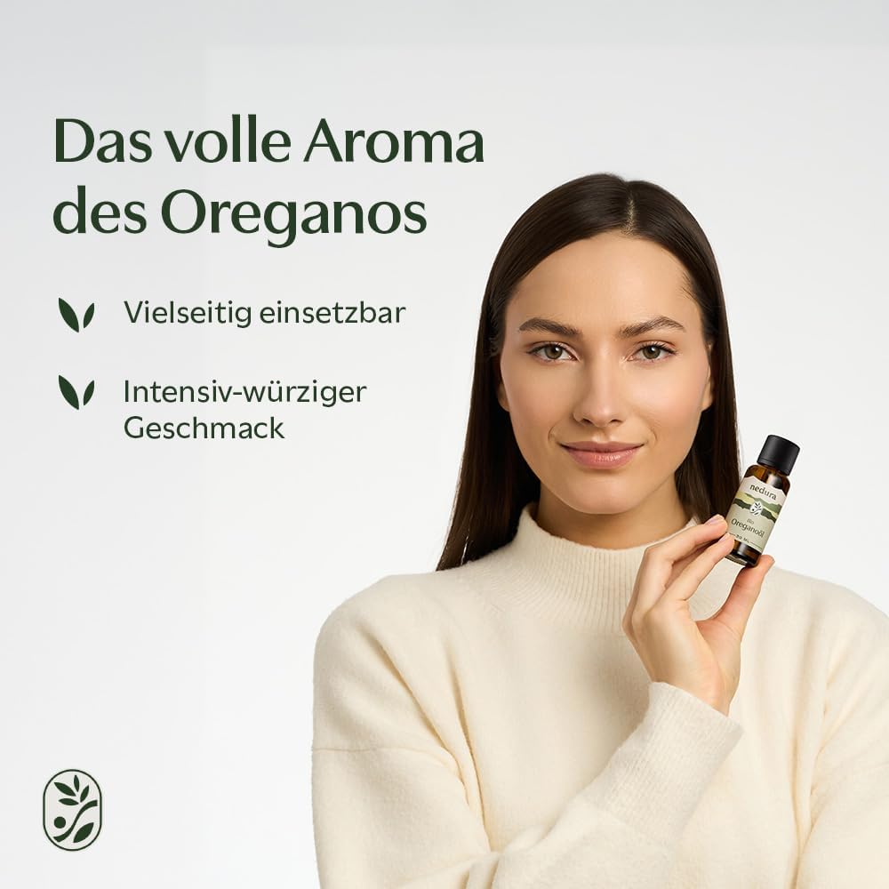 Thumbnail 2 de nedura® BIO Oregano Öl (100% Naturreines Oreganoöl) +82% Carvacrol, Lebensmittelqualität, 30 ml