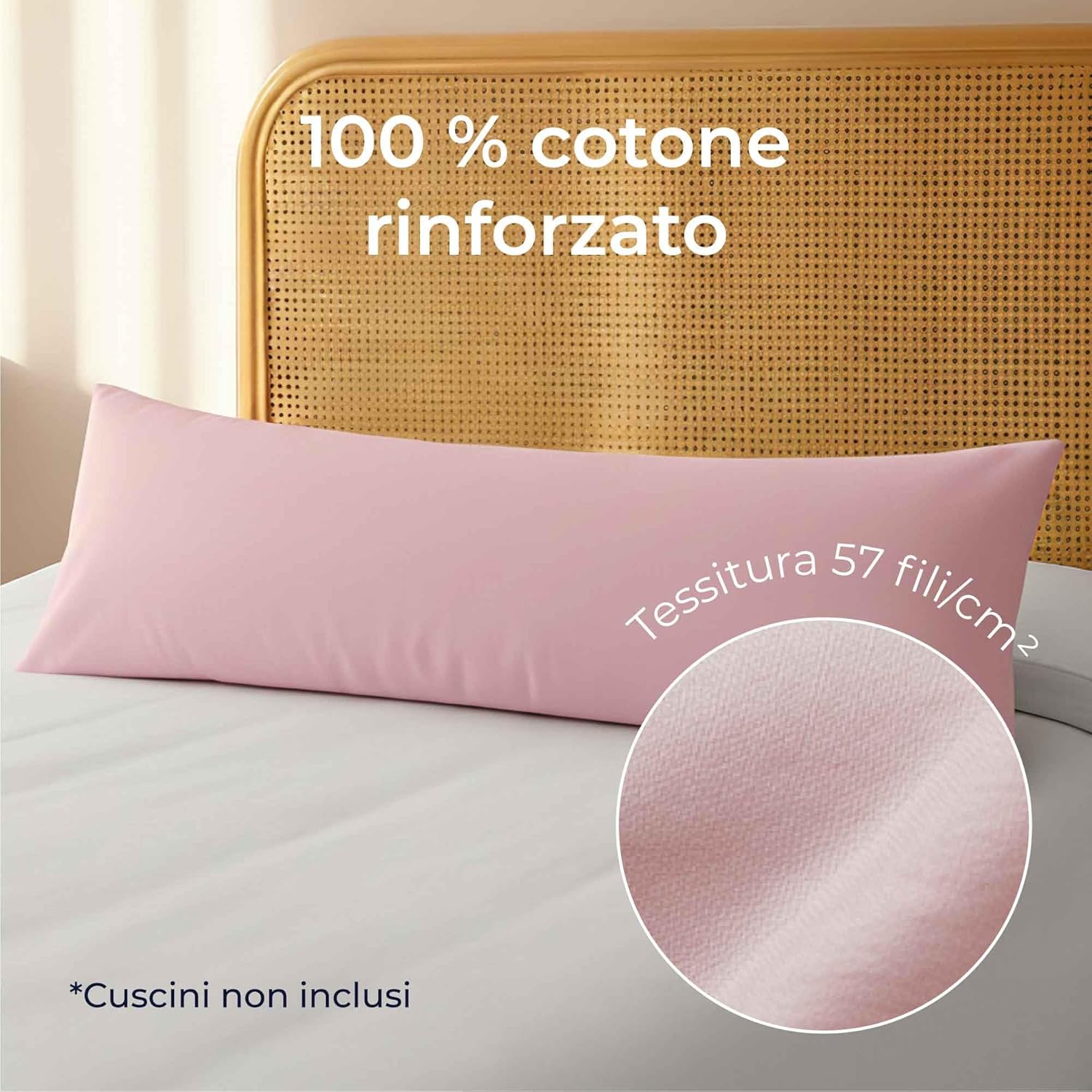 Detalle de Federe 40x145 Cotone Rinforzato (Set da 2) - Rosa | Dreamzie