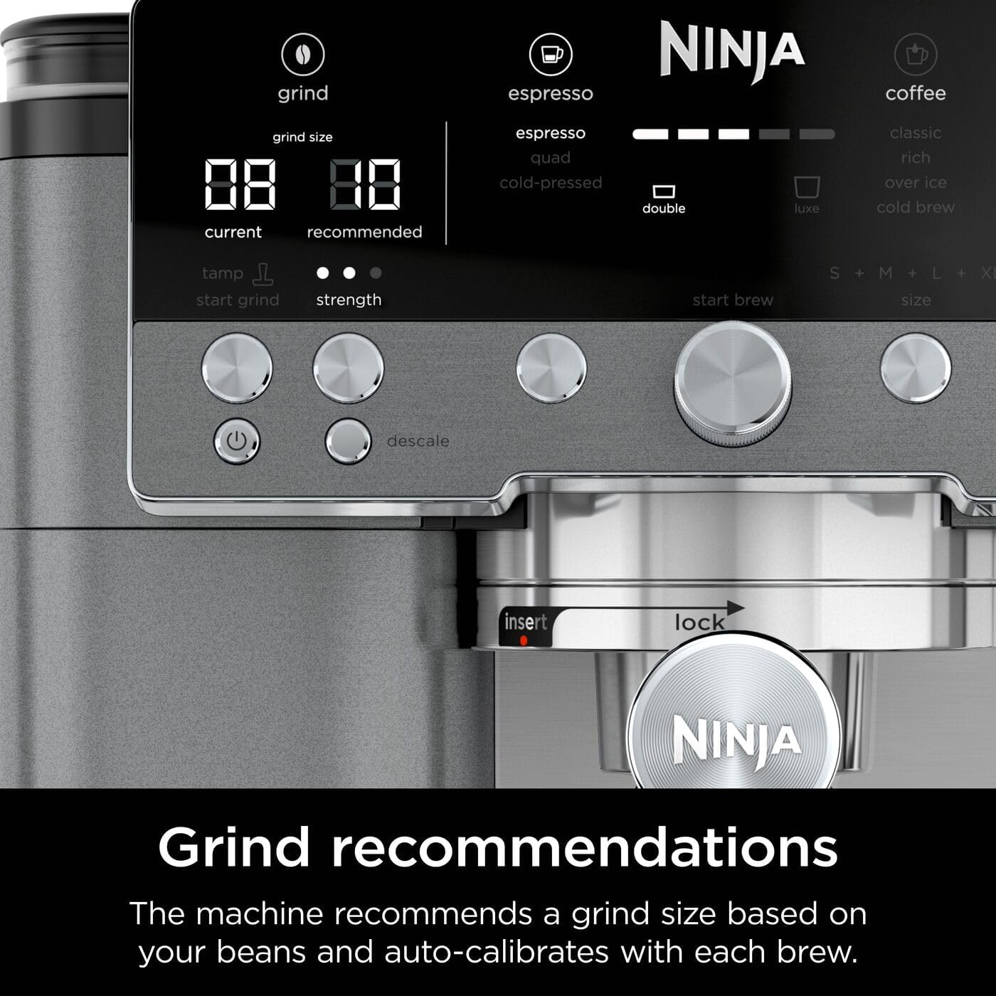 Thumbnail 4 de Ninja Luxe Premier 3-in-1 Coffee Machine (Gun Metal ES601UKGM) with built-in grinder and milk frother
