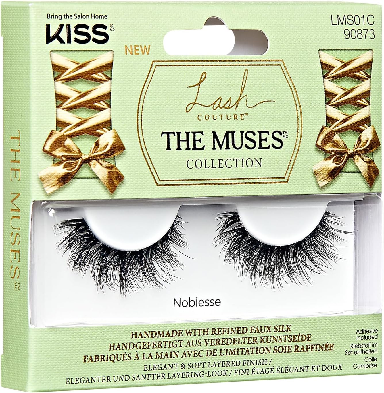 Detalle de KISS Lash Couture Muses Kollektion Lash 01 lösögonfransar, svarta och återanvändbara