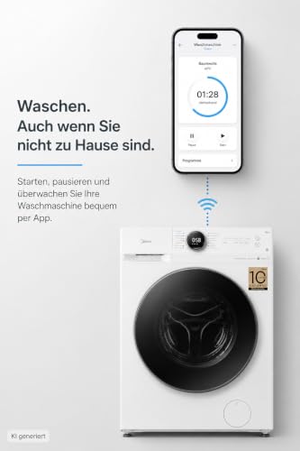 Detalle 2 de Midea MF200W80WB-14AS: 8 kg Waschmaschine mit Inverter, App-Steuerung und Turbo Wash