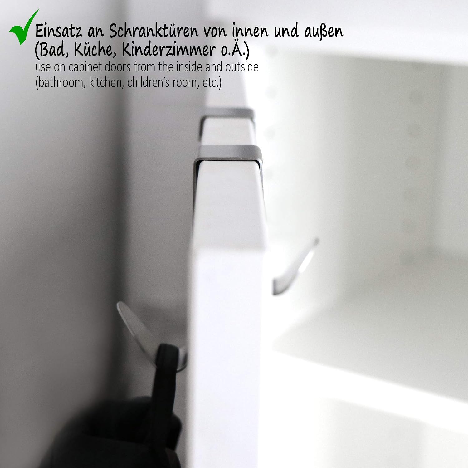 Thumbnail 3 de com-four® 4 ganci per porta in acciaio inox – 7,5 cm, ganci removibili senza foro