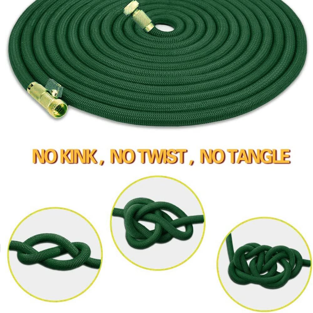 Thumbnail 6 de Jackeyhouse Heavy Duty Magic Stretch Flexible Expandable Garden Hose Pipe with 8-Pattern Zinc Alloy Nozzle (100ft/150ft/200ft)