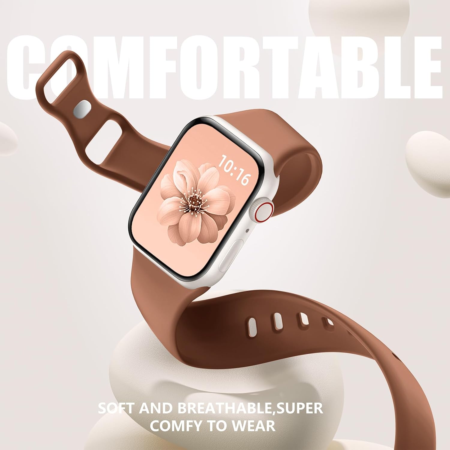 Detalle 2 de CeMiKa 6 Pack Sport Straps for Apple Watch (silicone) – compatible 38mm–49mm
