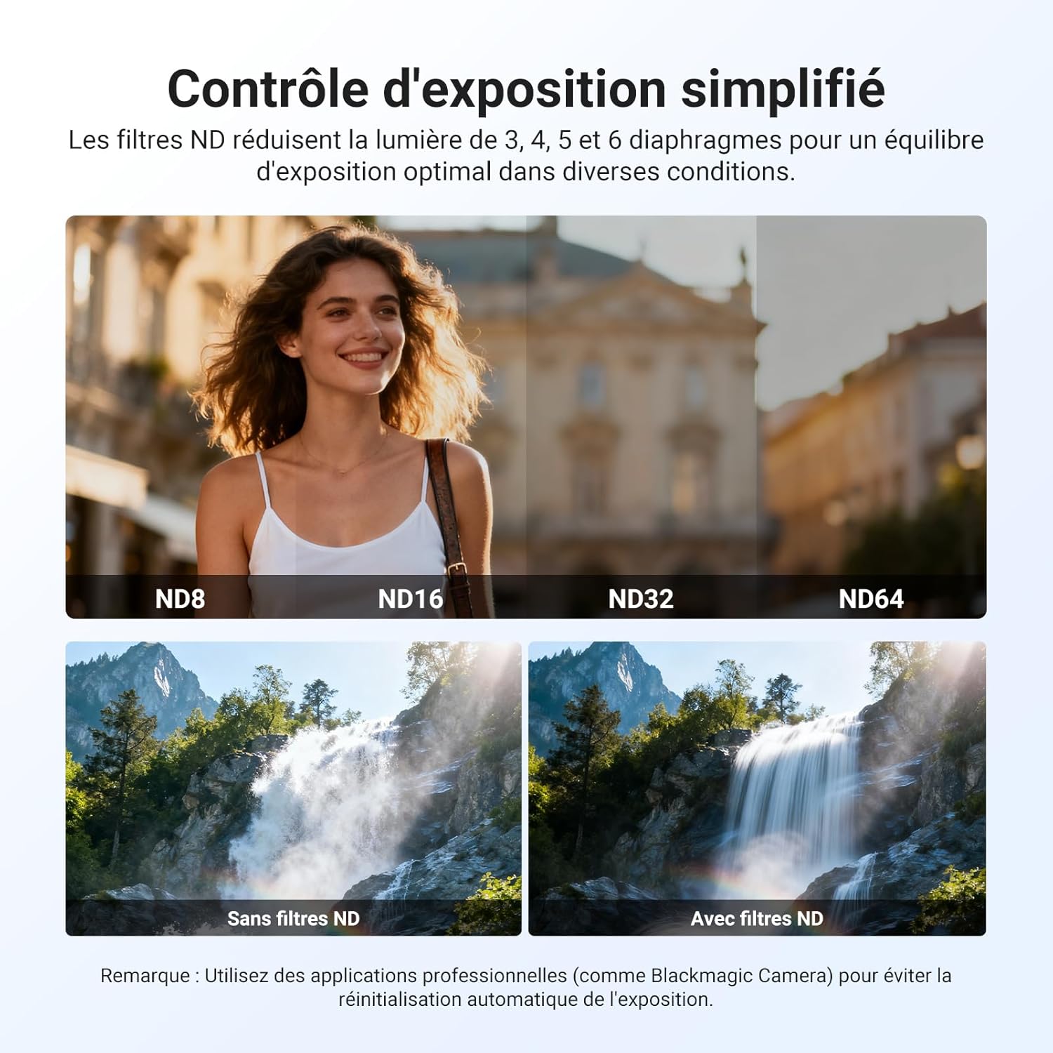 Thumbnail 2 de NEEWER Kit de filtres ND pour coque de téléphone PA134 (compatible iPhone 17 Pro Max) : ND8/16/32/64 + diffuseur 1/4