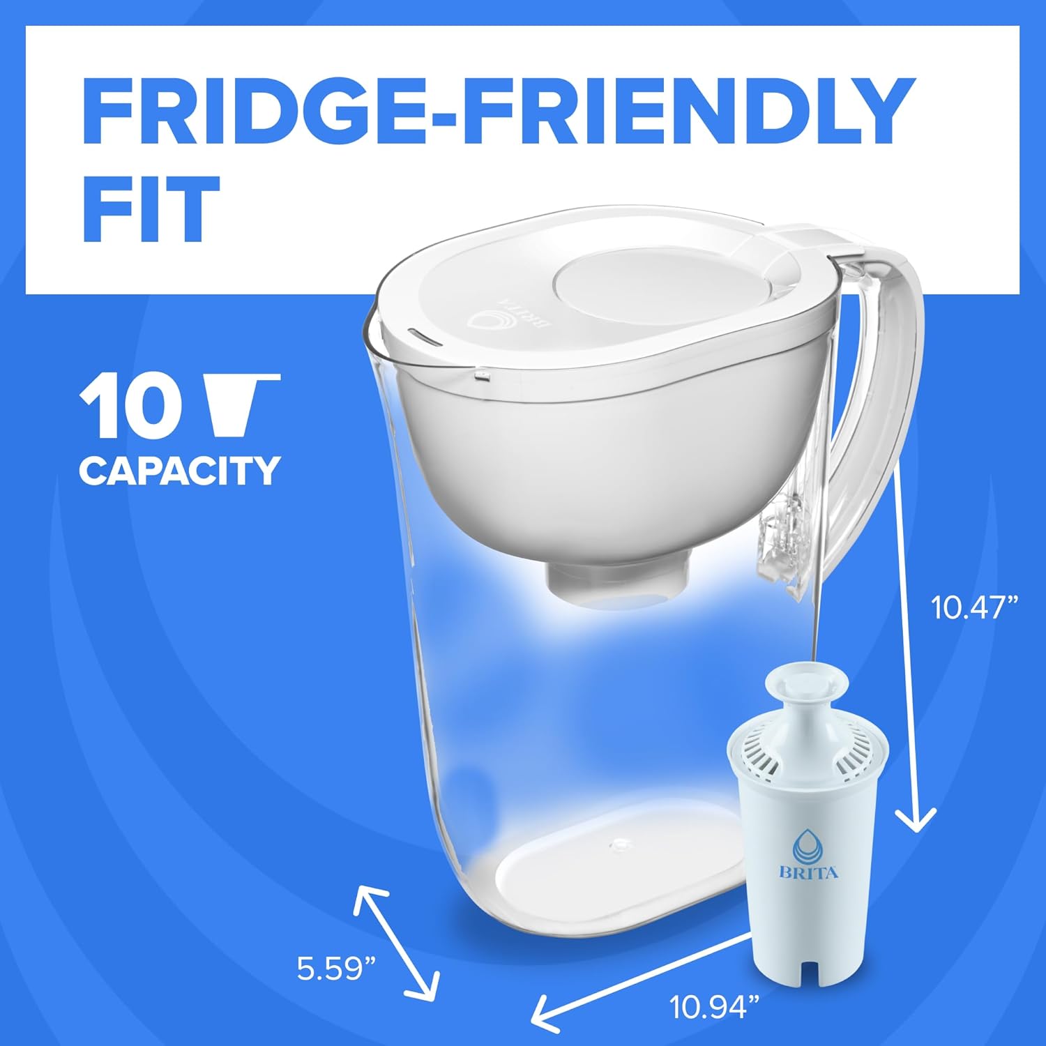Thumbnail 6 de Brita Water Pitcher Elite Daily Filter 10-Cup White 🏷