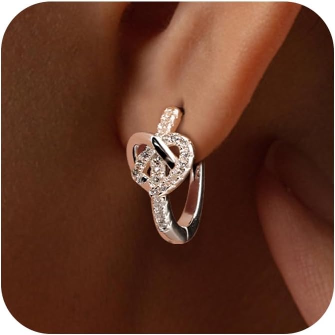 Thumbnail 6 de ALEXCRAFT Silber 925 Ohrringe – kleine Creolen mit Zirkonia, Knick & hypoallergenem Tragekomfort (16 mm)