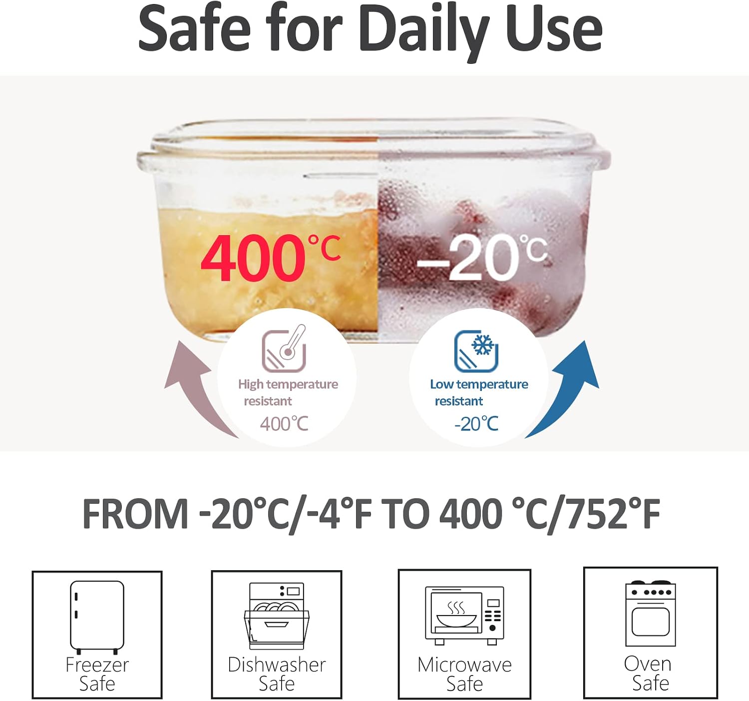 Thumbnail 4 de ROSOS Glass Food Storage Set 6-Pack 370ml