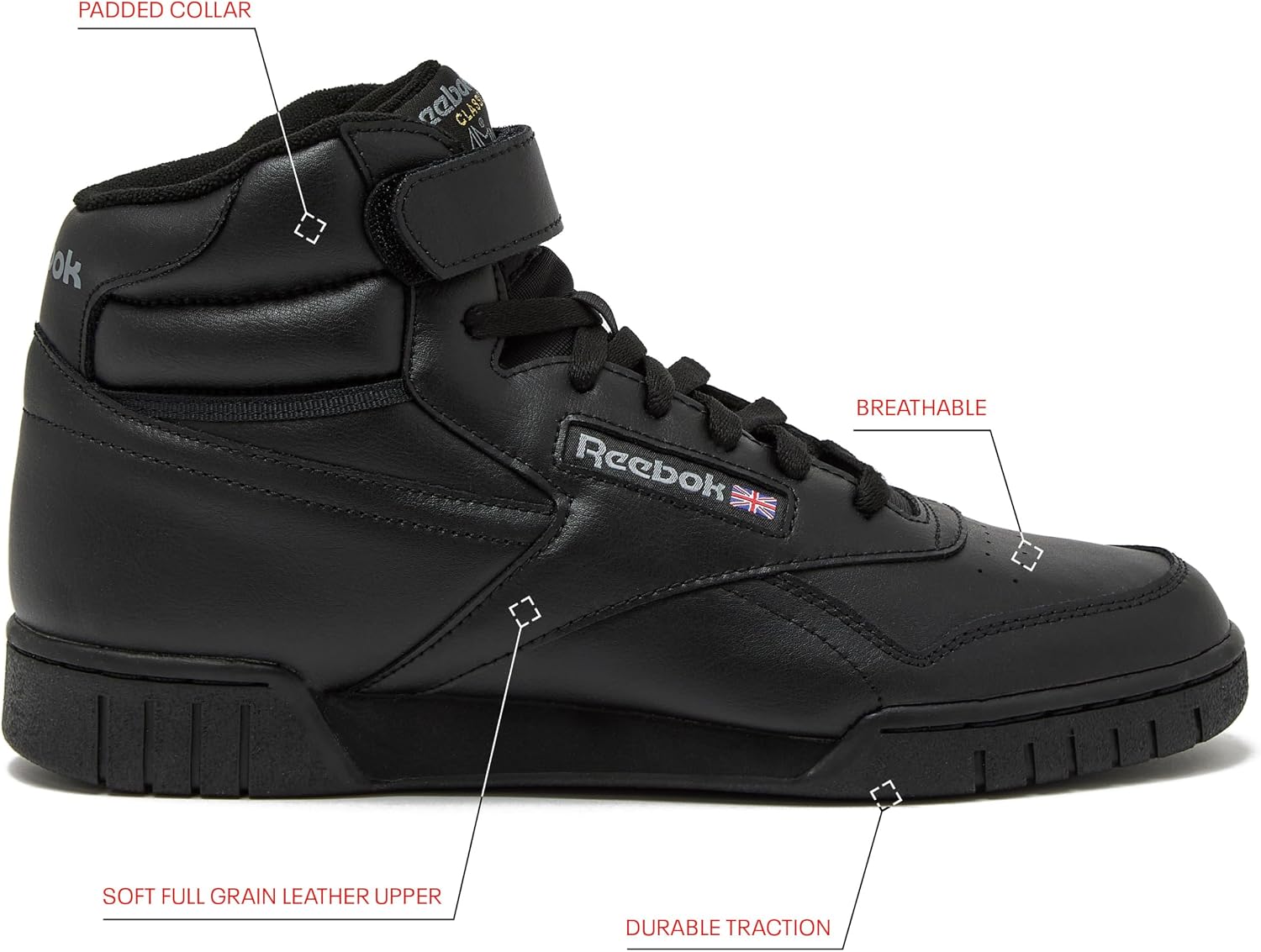 Detalle 2 de Reebok Men's Ex-o-fit Hi high-top sneakers with a rubber sole